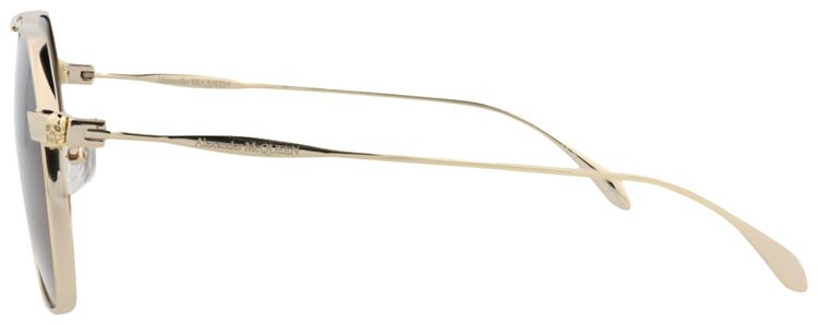 Alexander McQueen Aviator Sunglasses GoldBrown