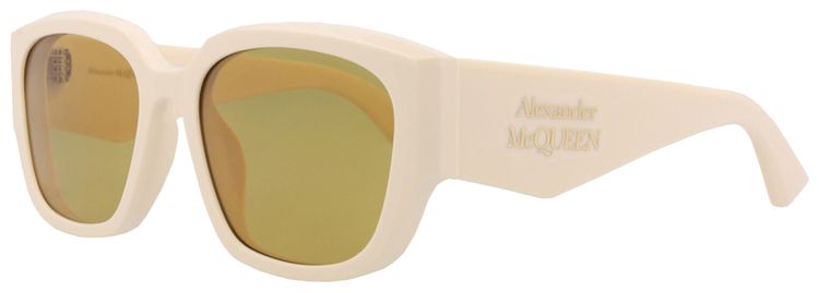 Alexander McQueen Square Sunglasses Ivory Ivory Brown