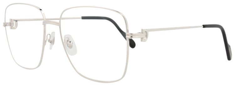 Cartier Square Optical Glasses SilverTransparent