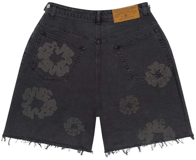 Denim Tears Mono Cotton Wreath Denim Shorts Black
