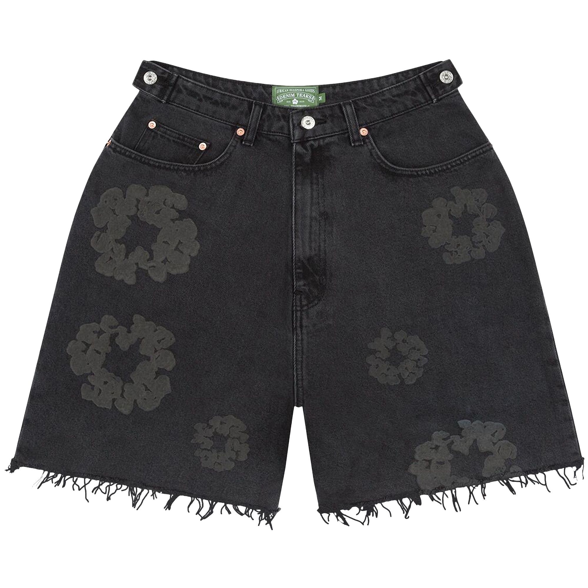 Buy Denim Tears Mono Cotton Wreath Denim Shorts 'Black