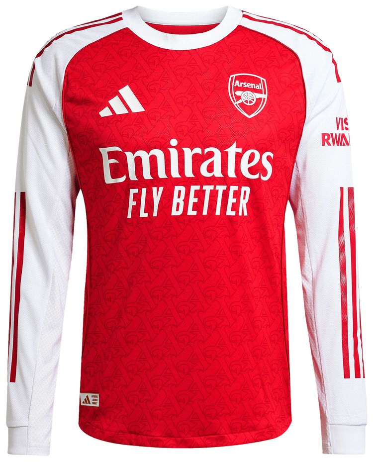 adidas Arsenal 2526 Long Sleeve Home Authentic Jersey Better ScarletWhite