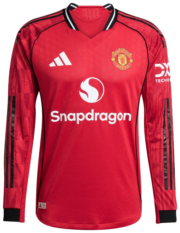 adidas Manchester United 2526 Long Sleeve Home Authentic Jersey Mufc Red