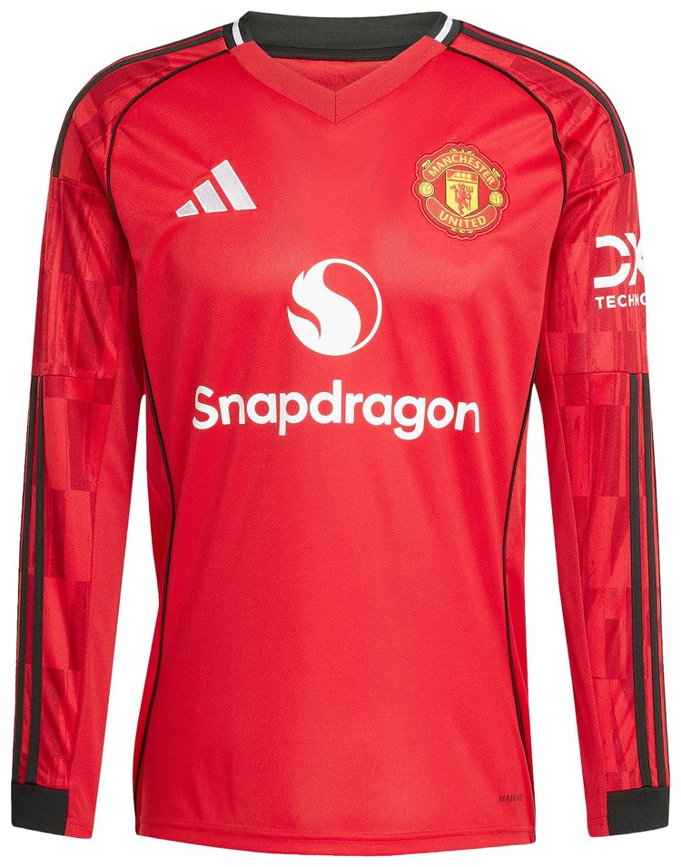 adidas Manchester United 2526 Long Sleeve Home Jersey Mufc Red