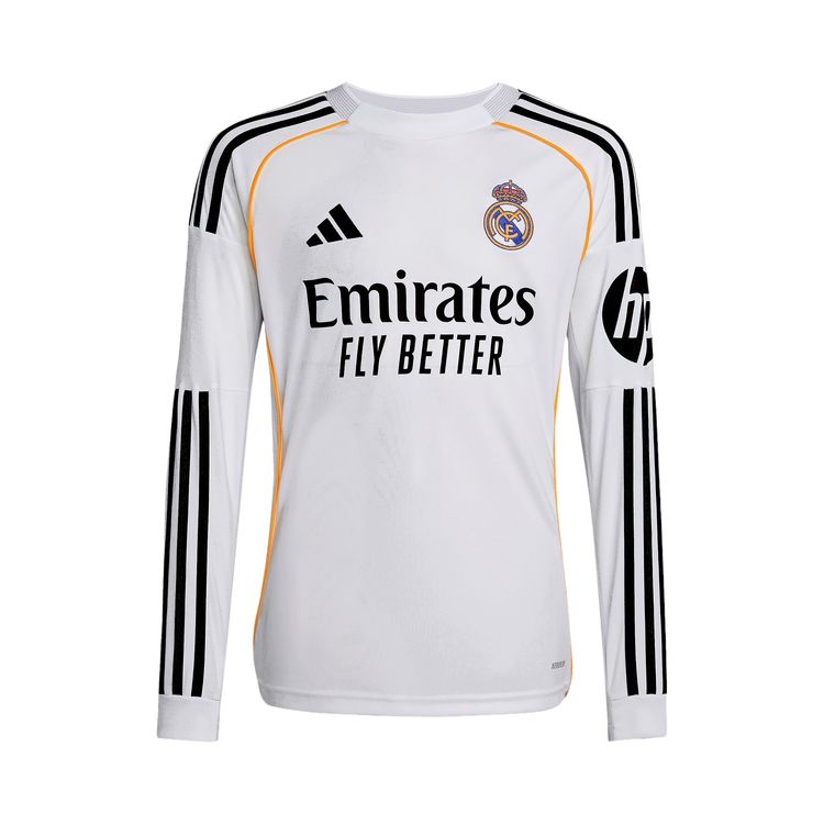 adidas Real Madrid 2526 Long Sleeve Home Jersey White