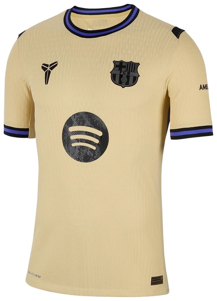 Nike x Kobe FC Barcelona 202526 Match Away Jersey Team GoldTeam GoldPersian VioletBlack