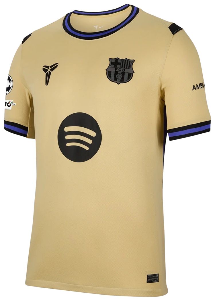 Nike x Kobe FC Barcelona 202526 Stadium Away Jersey Team GoldTeam GoldPersian VioletBlack
