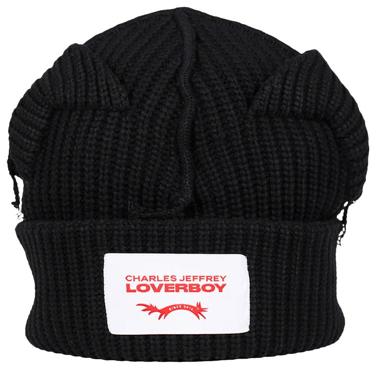 Charles Jeffrey Loverboy Supersized Chunky Ears Beanie Black