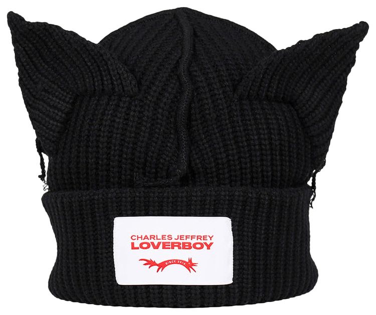 Charles Jeffrey Loverboy Supersized Chunky Ears Beanie Black