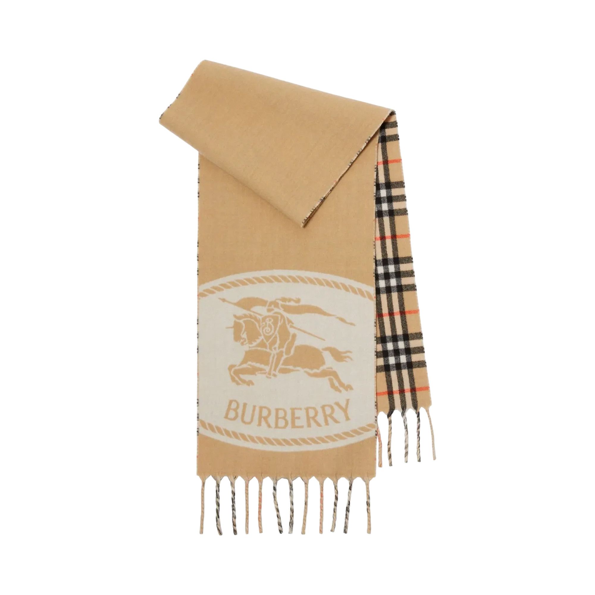 Buy Burberry Reversible Knight Stamp Scarf 'Sand' - 8109751 | GOAT