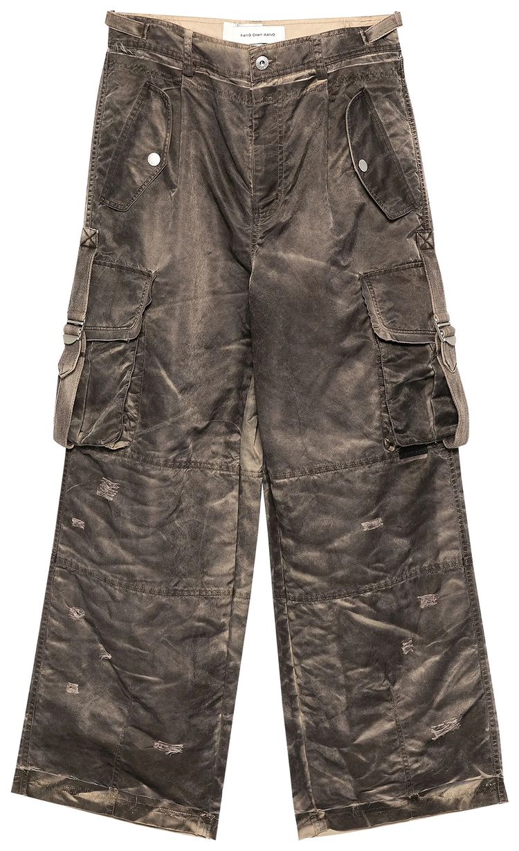 Feng Chen Wang Nylon Cargo Pants Sand Washed