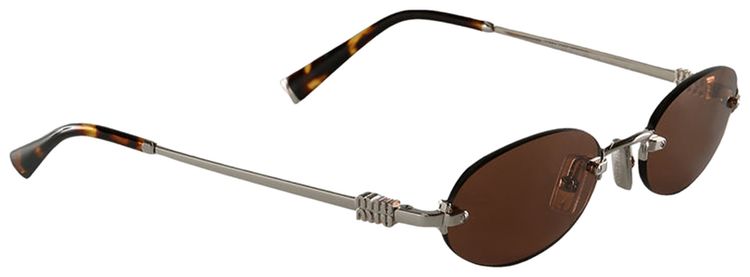 Miu Miu Oval Sunglasses Chocolate Brown