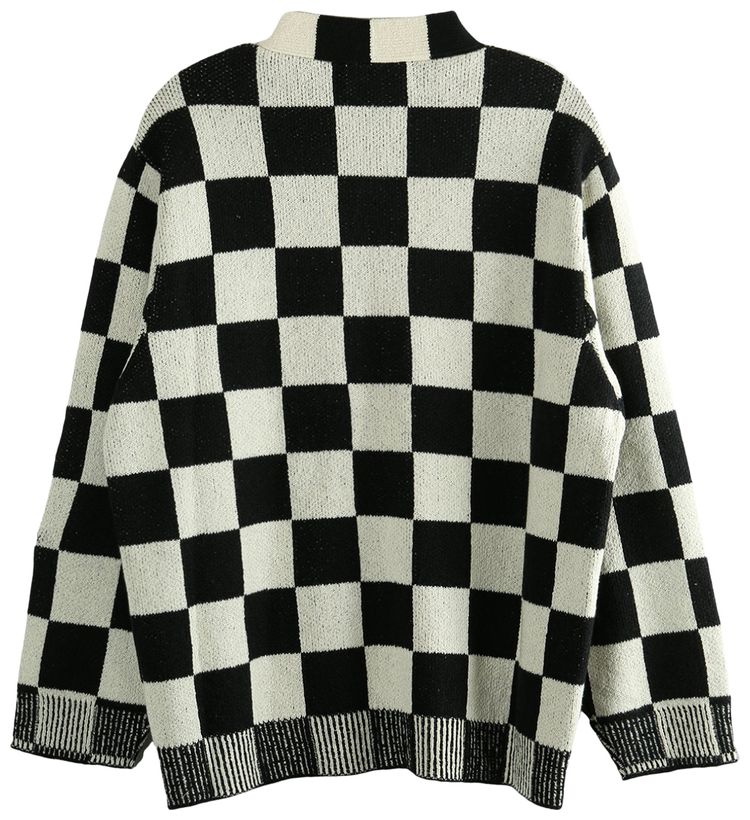 The Elder Statesman Nora Lite Creatures Cardigan BlackNatural Check