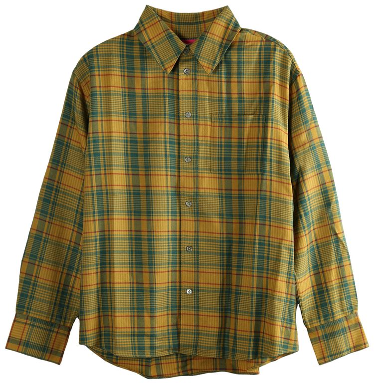The Elder Statesman Plaid Pashmina Big Shirt Sunshine