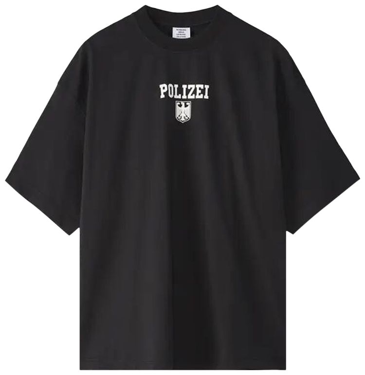 Vetements Polizei Regular T Shirt Washed Black