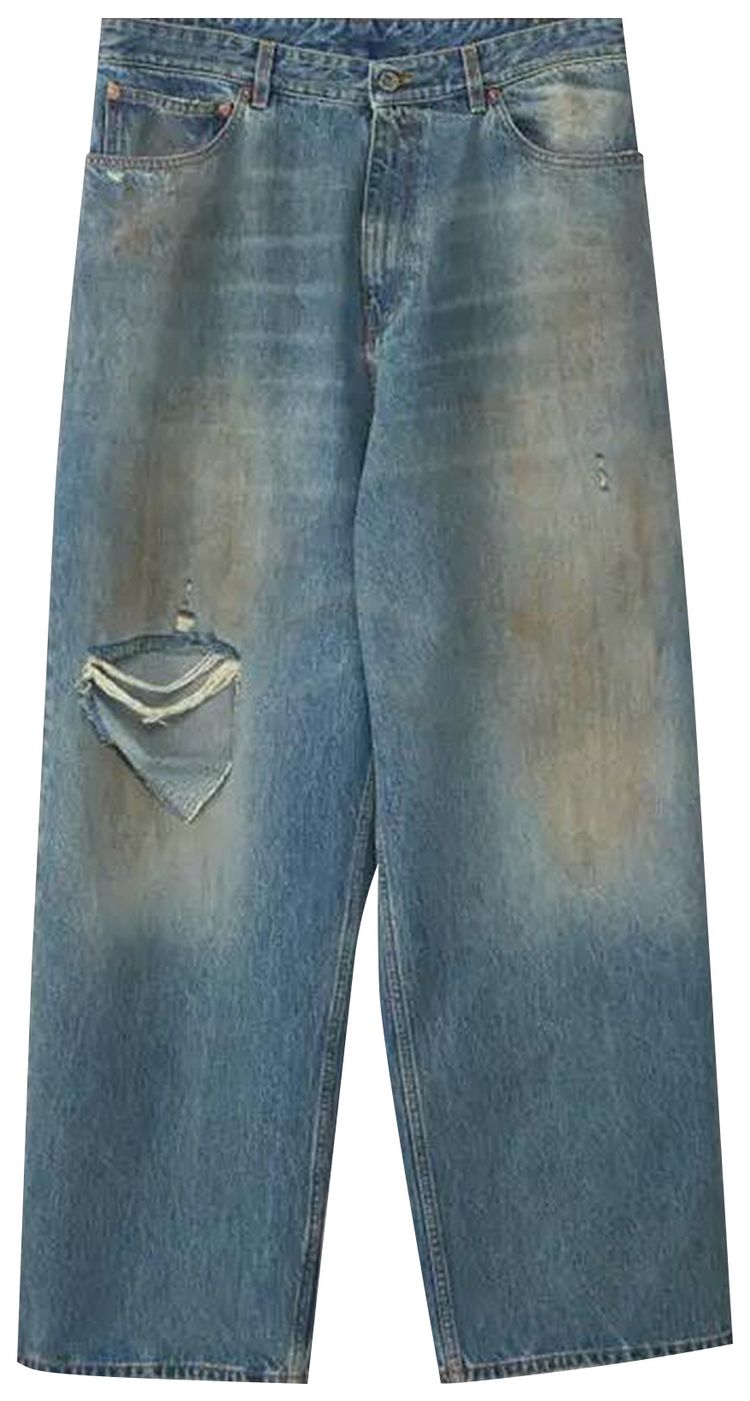 Vetements Distressed Baggy Jeans Light Blue
