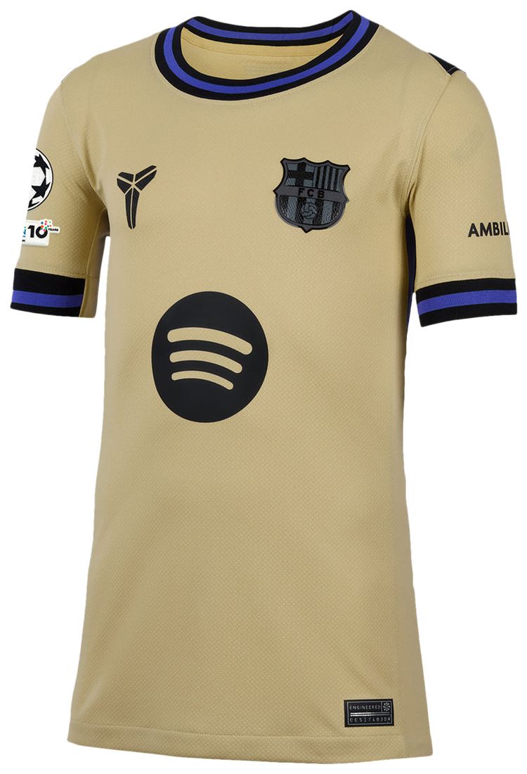 Nike x Kobe FC Barcelona 202526 Stadium Away Jersey Team GoldTeam GoldPersian VioletBlack