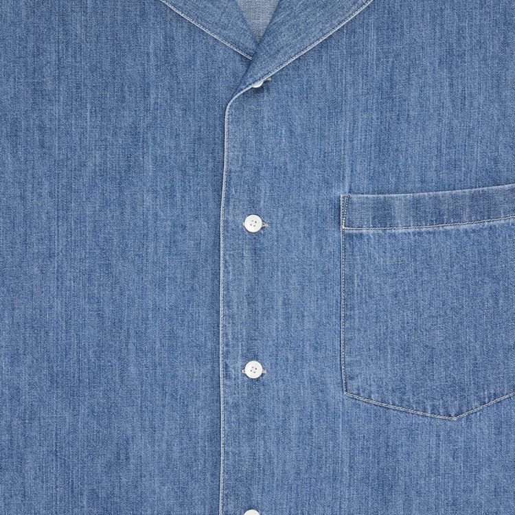 Auralee Button Denim Shirt Blue