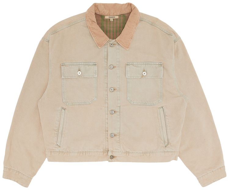 Yeezy Season 6 Flannel Lined Canvas Jacket Beige