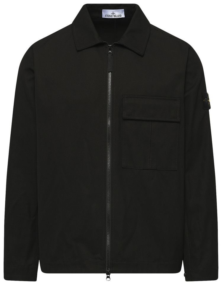 Stone Island Panama Cotton Overshirt Black