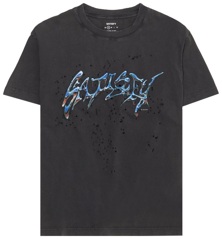 SATISFY MothTech T Shirt Graffiti Aged Black
