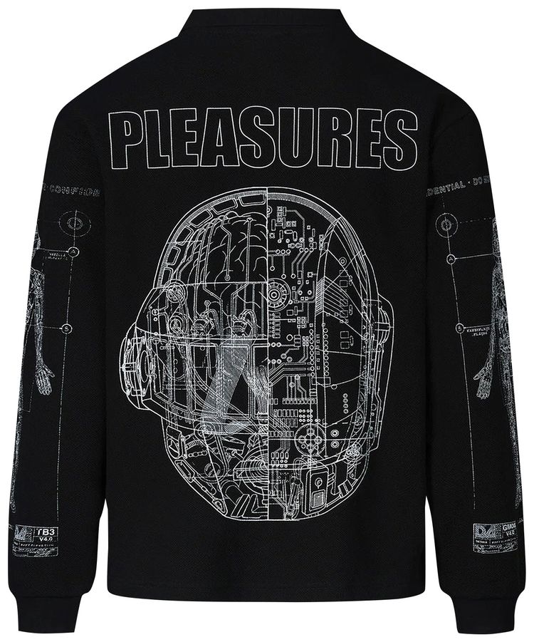 Pleasures Schematic Long Sleeve Polo Black