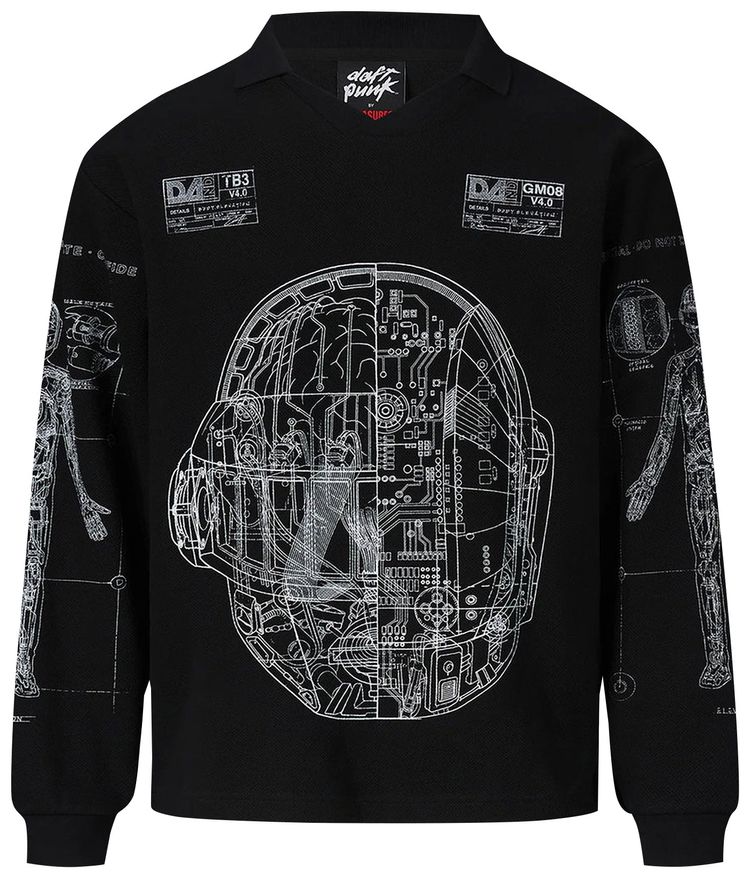 Pleasures Schematic Long Sleeve Polo Black