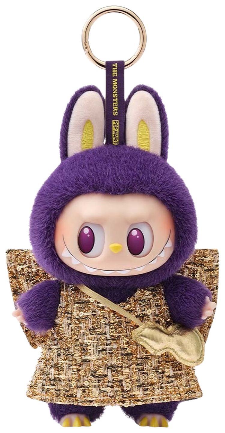 Pop Mart  PRONOUNCE Labubu WINGS OF FORTUNE Vinyl Plush Hanging Card Purple