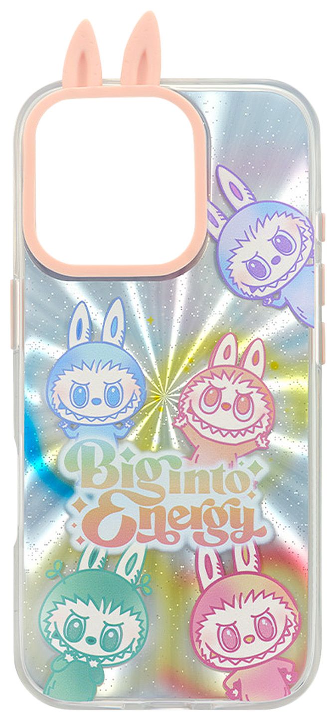 Pop Mart Labubu THE MONSTERS Big into Energy Series iPhone 16 Pro Max Case Silver