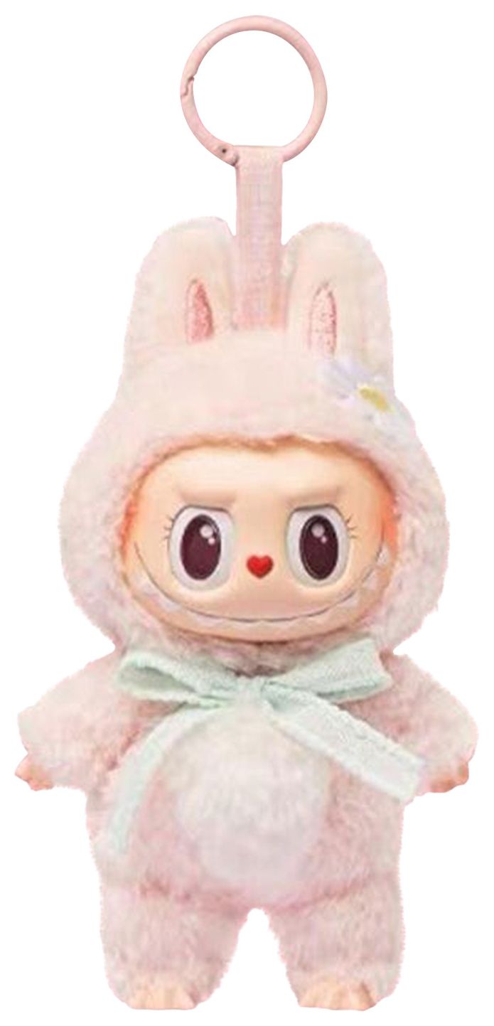 Pop Mart Labubu Mokoko Close to Sweet Vinyl Plush Pendant Pink