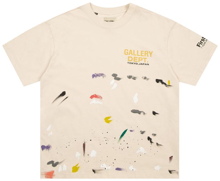 Gallery Dept x Firsthand 1st Anniversary Splatter T Shirt Cream