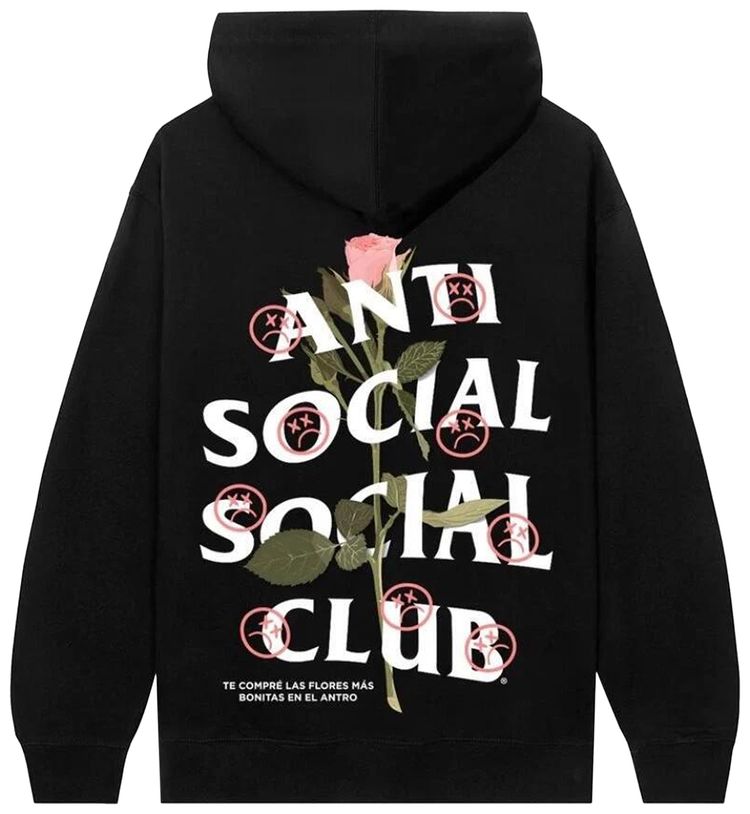 Anti Social Social Club x Sadboyz Pink Rose Hoodie Black