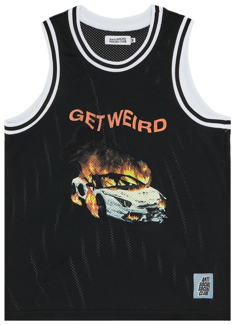 Anti Social Social Club Burnout Basketball Jersey Black