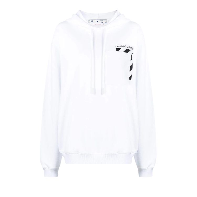 Off White Logo Design Hoodie White