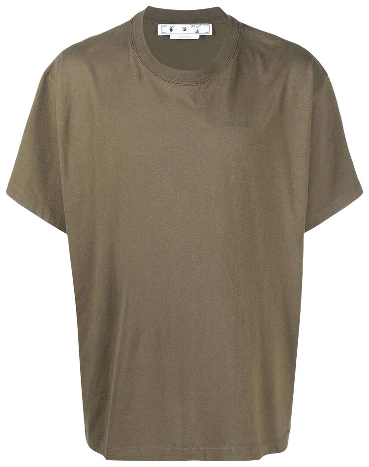 Off White Rubber Diagonals Oversized T Shirt Army Green