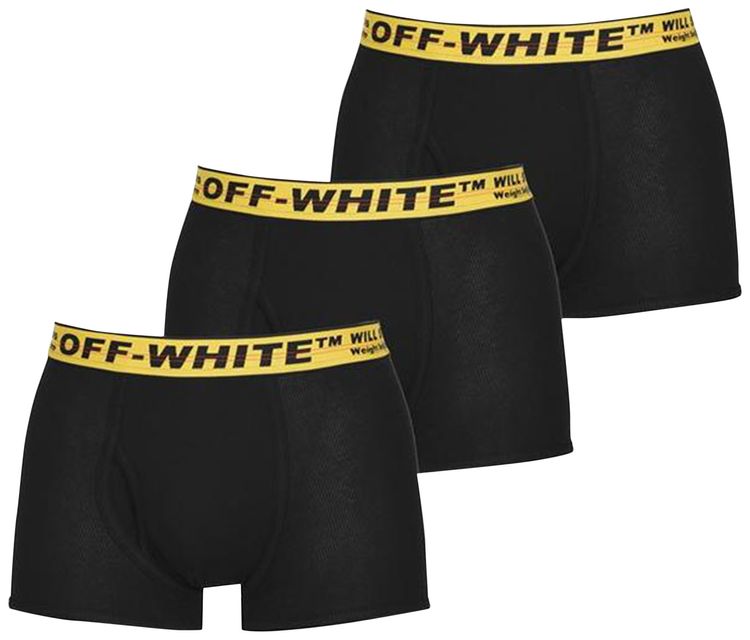 Off White Boxer Briefs 3 Pack Black