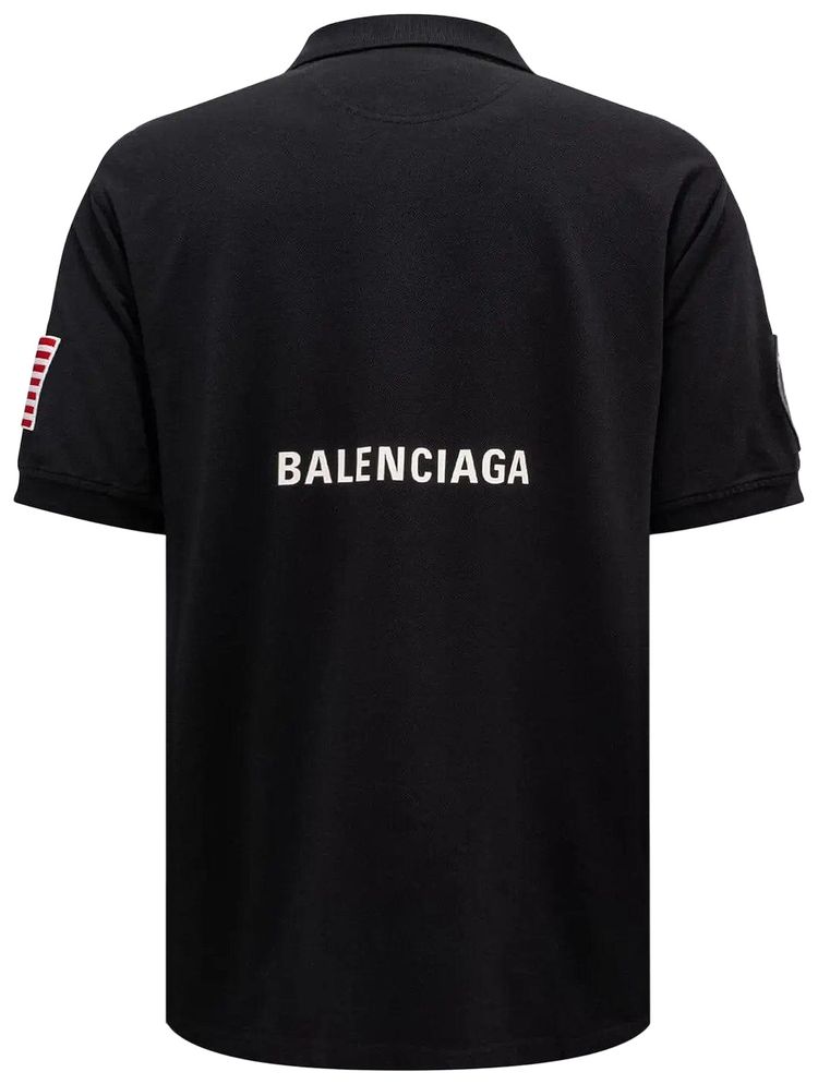 Balenciaga NASA Space Multi Patch Polo Black