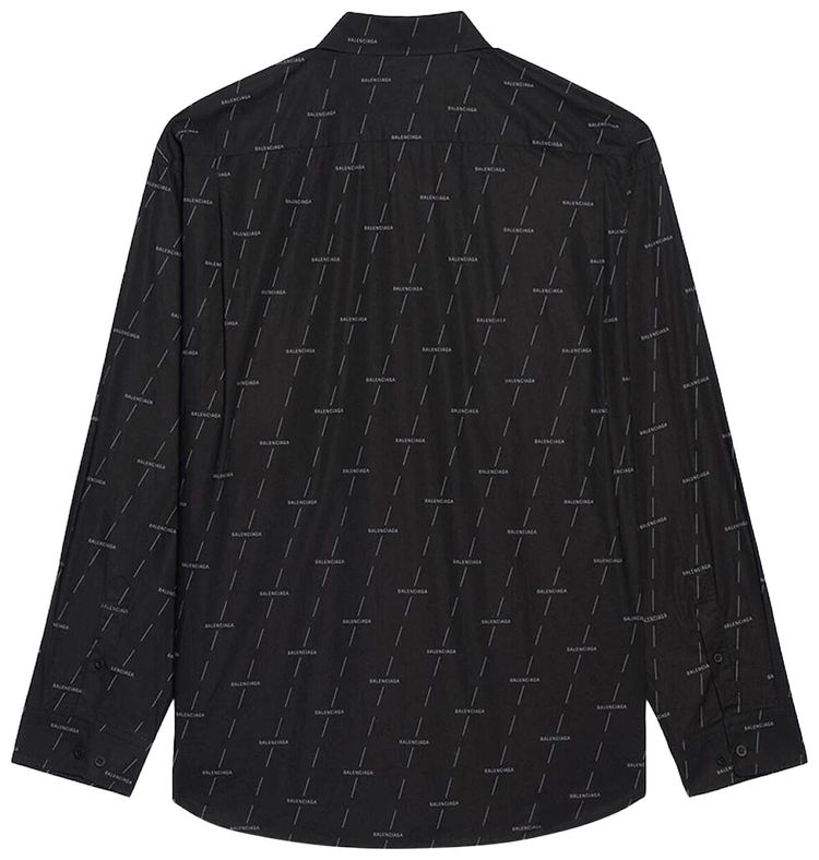 Balenciaga Poplin Shirt BlackWhite Licence Printed