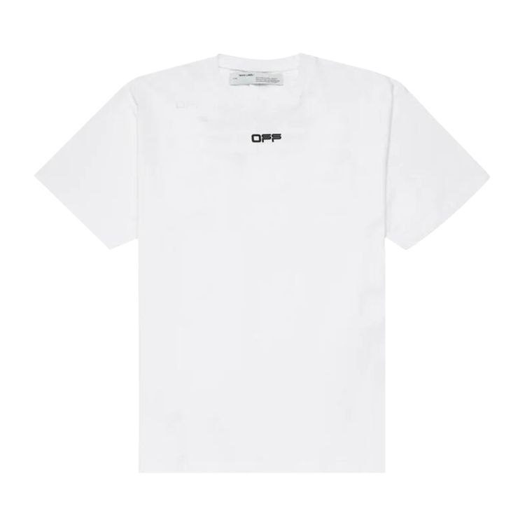 Off White Slim Fit Wavy Line Logo T Shirt White