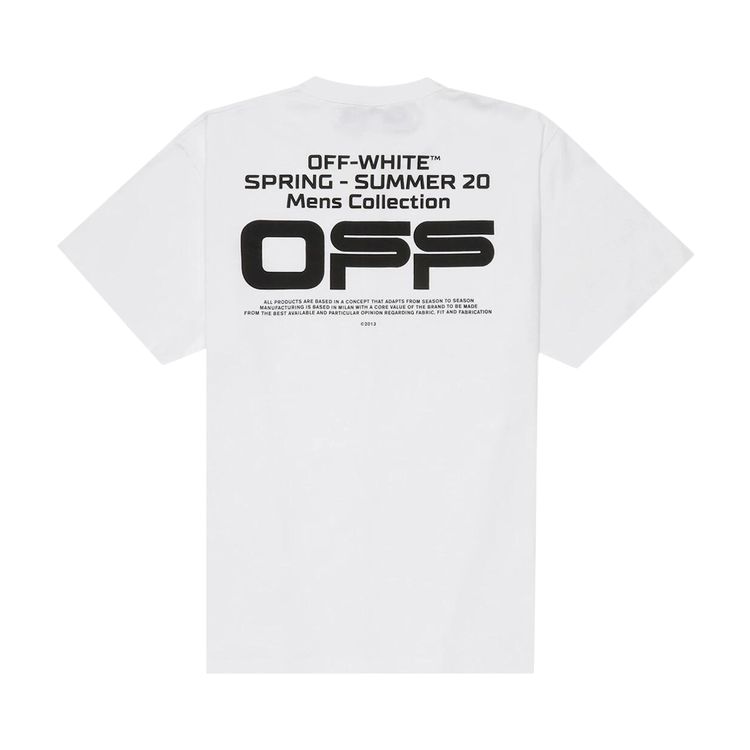 Off White Slim Fit Wavy Line Logo T Shirt White
