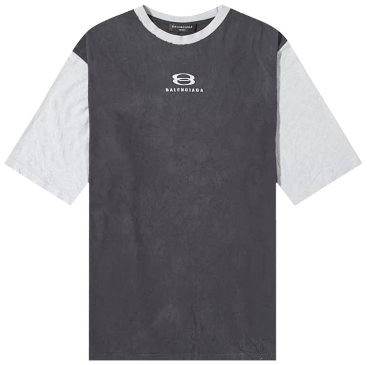 Balenciaga Unity 34 Sleeve T Shirt BlackLight Grey
