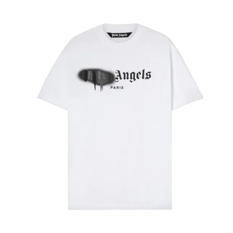 Palm Angels Paris Sprayed Logo T Shirt White