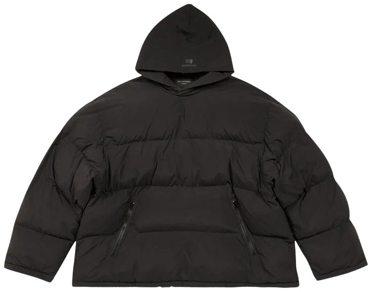 Balenciaga Sporty B Pullover Puffer Jacket Black
