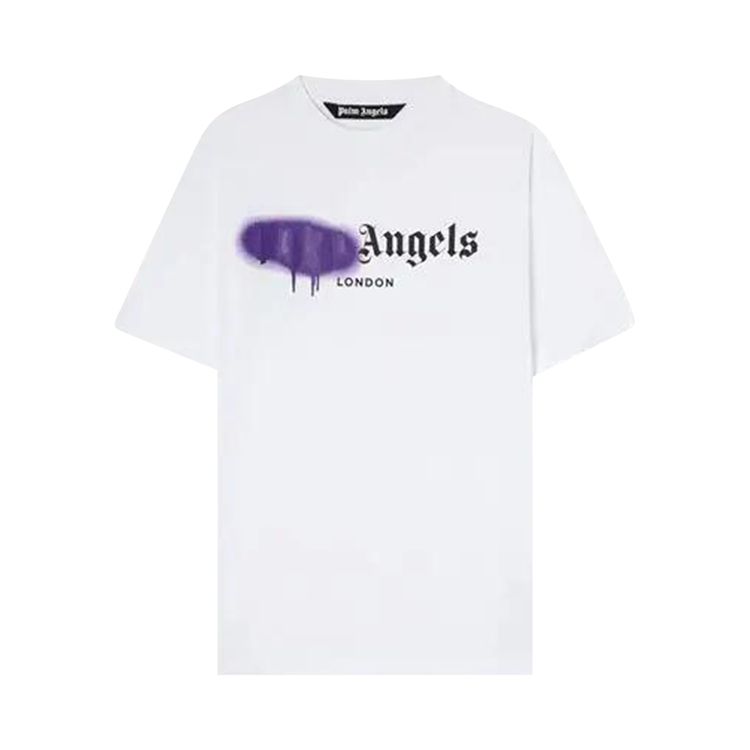 Palm Angels London Sprayed Logo T Shirt White