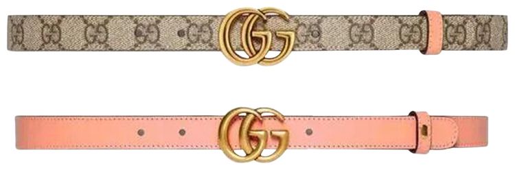 Gucci GG Marmont Reversible Thin Belt BeigePink