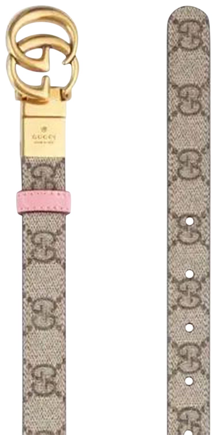 Gucci GG Marmont Reversible Thin Belt BeigePink