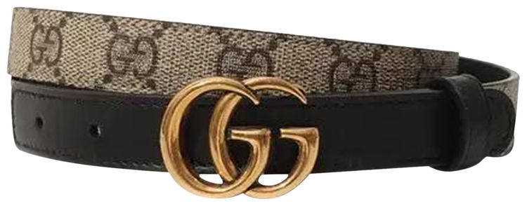 Gucci GG Marmont Thin Belt BeigeBlack