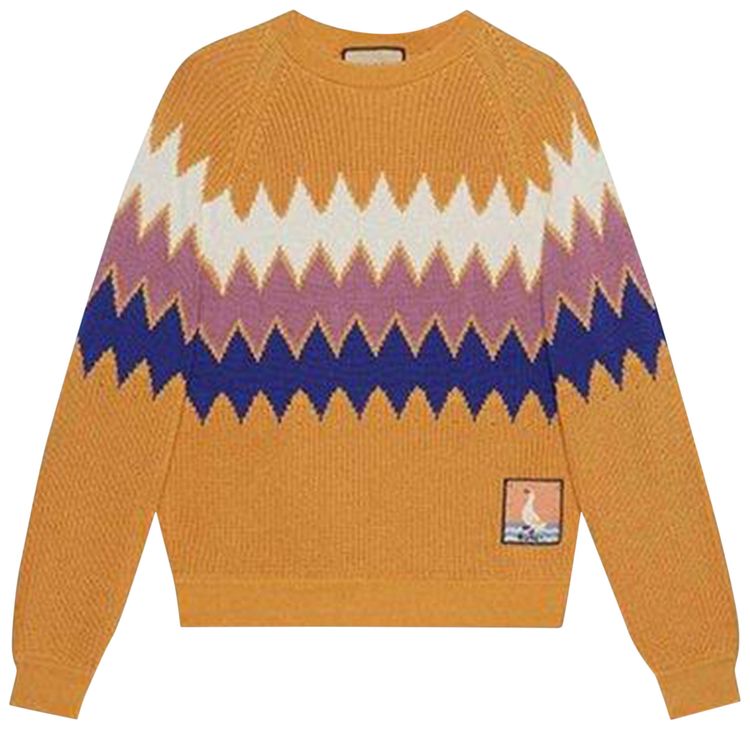 Gucci Stripe Pattern Sweater OrangeMulticolor