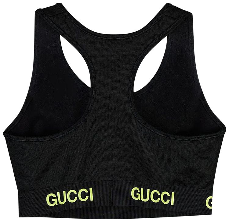 Gucci Logo Jacquard Crop Top BlackYellow