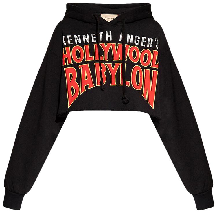 Gucci Hollywood Babylon Cropped Hoodie Black